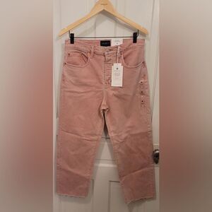 Lucky Brand 90’s Loose High Rise Pink Crop Jeans Size 8